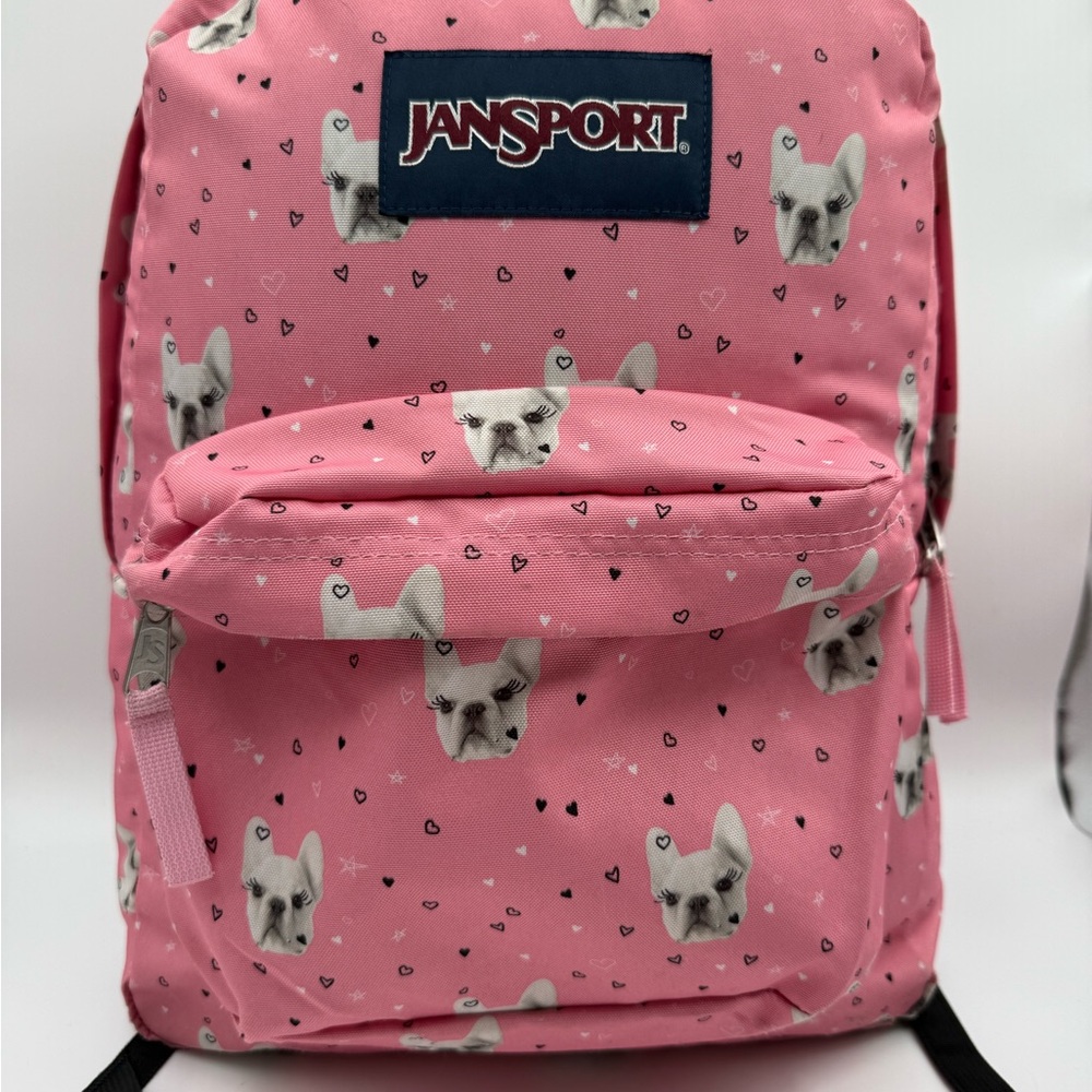JanSport Pink Kids Backpack with Dog Print